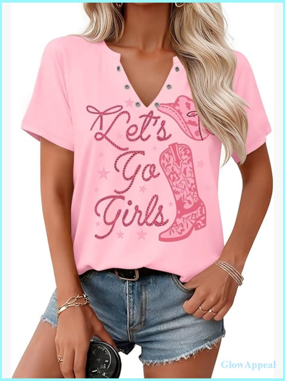 Vintage Graphic V-Neck Country Music Concert Tshirt for Women
